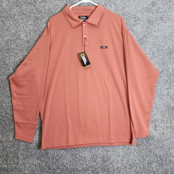 National Geographic Polo Shirt Mens XL‎ Long Sleeve Quick Drying Knit XL - Picture 1 of 13